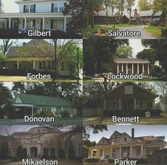 many different types of houses with names in front of them and the names below it