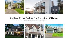 the best paint colors for exterior of house in this postcard style photo collage