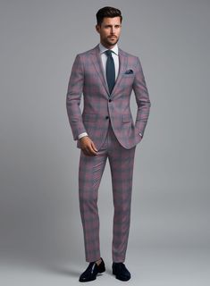 Radiate charm and poise with our Loro Piana Solana Wool Silk Linen Suit. Crafted with precision, this suit blends the finest wool, silk, and linen to caress your skin with opulence. The charming pink hue and classic plaid design exude timeless allure and subtle refinement. Perfect for upscale events or leisurely outings, this suit symbolizes impeccable taste and elegant simplicity, effortlessly complementing any setting.   A marriage of elegance and comfort, Loro Piana fabrics are made using the highest quality raw materials in the world, in their purest form or blended together. A sophisticated response to the dictates of contemporary elegance, these fabrics lend themselves to a wide range of styles to meet the varied needs of today’s wardrobe, from daywear to formal suits, from blazers t Loro Piana Suit Men, Luxury Pink Suits For Work, Tailored Wool Elegant Sets, Tailored Wool Sets Elegant Style, Elegant Wool Business Sets, Elegant Tailored Pink Three-piece Suit, Luxury Wool Formal Sets, Luxury Wool Sets For Formal Occasions, Elegant Unstitched Suit