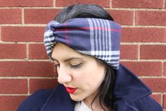 Why trade fashion for function?  Stay trendy and toasty warm this winter with this shearling lined flannel headband and ear warmer.  The front ruche gives the look of a boho turban with the versatility of a headband.  Availble in Navy Plaid, Heather Grey, and Black. Accessory Styling, Ear Warmer, Earmuffs, Ear Warmers, Styling Tips, Caps Hats, Knitted Hats, Heather Grey, Accessories Hats