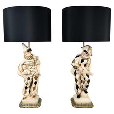 a pair of lamps that are next to each other