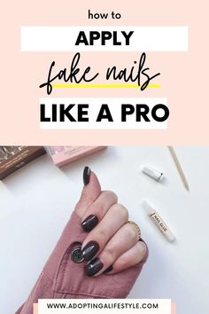 Fake Nails With Gel Polish, At Home Fake Nails, How To Wear Fake Nails, How To Apply False Nails At Home, Diy Gel Press On Nails, How To Get Fake Nails To Stay On Longer, How To Glue On Fake Nails, Best Fake Nails To Buy, Fake Nails At Home Easy