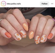 Nail Designs Vacation, Nail Ideas For Vacation, Bright Pink Nail Designs, Vacation Nail Colors, Polka Nails, Vacation Nail Ideas, Vacation Nail Designs, Nails Design Ideas, Retro Nails