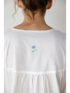 Clara White Cotton Nightgown - EL350 White Cotton Nightgown, Linen Gown, Cotton Nighties, Hot Summer Nights, Cotton Nightgown, Tooth Fairy Pillow, Summer Nights, Hot Summer, Beautiful Blue