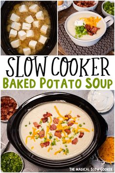 this slow cooker baked potato soup is so good and it's ready to be eaten