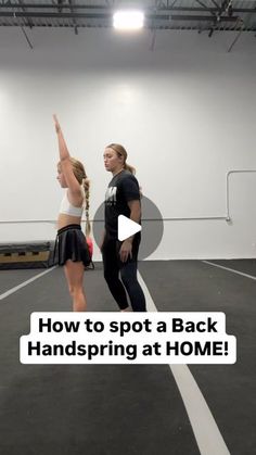 two women standing in an indoor tennis court with the words how to spot a backhanding at home