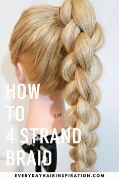 - https://howcandothis.com/hairstyleideas/how-to-4-strand-braid-for-novices/ 4 Strand Braid Hairstyles, 4 Strands Braid, Square Braid 4 Strand, 3 D Braids, How To Do A 3d Braid, How To Braid Extensions, How To Braid With 4 Pieces, Quad Braids, How To Do A Rope Braid