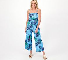 A fashionista favorite for its versatility, this cropped jumpsuit boasts removable straps, making it beachy keen choice for seaside celebrations, backyard barbecues, and Sunday brunches. From Belle by Kim Gravel. Kim Gravel, Cropped Jumpsuit, Backyard Barbecue, Dress Skirt, Bodice, Fashion Dresses, Jumpsuit, Celebrities, Dresses