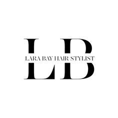 the logo for lara bay hair stylist, which has been designed by person