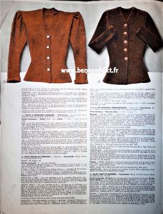 an old fashion sewing pattern for a jacket