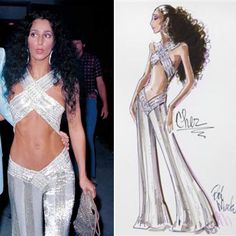 Cher Sparkly Outfit, Cher Silver Outfit, Cher Body 70s, Cher Disco Outfit, Disco Clothes 70s, 70s Birthday Outfit, Cher Costume 70's, Disco Era Fashion, Cher 70s Fashion