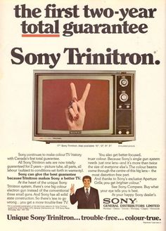 an advertisement for sony's first two - year total guarante televisions