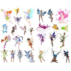 many different types of fairy tinkerbells are shown