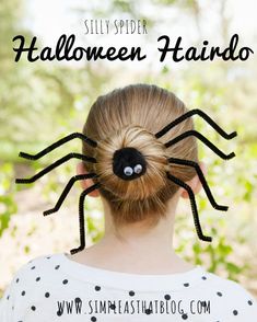 Silly Spider Halloween Hairdo Diy Fantasia, Halloweenský Makeup, Halloween Fest, Spider Halloween, Halloween Party Diy, Fantasias Halloween, Halloween Hair, Crazy Hair Days