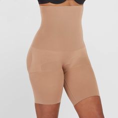 Our Remarkable Results mid-thigh shaping short uses breathable, comfortable compression to tone the tummy and thighs, and also give you a perky rear view. Best of all? The high-waist construction provides added tummy control and eliminates muffin top, while the lightweight, seamless design offers sleek, easy wear for every day. Shaping Tights, Shapewear Dress, Waist Shapers, Black Seamless, Shapewear Bodysuit, Black High Waist, Easy Wear, High Waisted Shorts, Shapewear