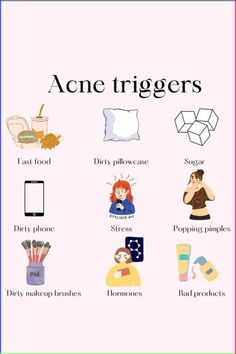 Discover the common acne triggers that might be sabotaging your journey to healthier skin. From diet to stress, learn what to avoid to keep your complexion clear and glowing. Say goodbye to breakouts and hello to radiant, healthy skin! #HealthierSkin #AcneTips #ClearSkin #SkinCare #HealthyLiving #GlowUp #BeautyTips #SkinHealth Acne Triggers, Tips For Clear Skin, Acne Tips, Acne Makeup, Skincare For Oily Skin, Skin Advice, Clear Healthy Skin, Natural Acne, Good Skin Tips