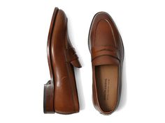 Johnston & Murphy Melton Penny - Men's Shoes : Tan Calfskin : Crafted for all-day comfort and style, the Johnston Murphy Melton Penny Loafers are a worthy addition to your classic footwear collection. Premium leather upper. Breathable leather lining and insole. Easy slip-on construction. Traditional almond toe. Durable and flexible leather outsole. Imported. Measurements: Weight: 1 lb 1 oz Product measurements were taken using size 9, width D (M). Please note that measurements may vary by size. Johnston Murphy, Footwear Collection, Penny Loafers, Loafer Shoes, Calf Skin, Penny, Dress Shoes Men, Oxford Shoes, Men's Shoes