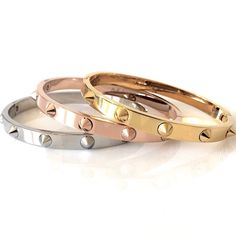 Stainless steel bangle  Gold plated, rhodium plated, rose gold 2.8" x 1.77" - Suitable for wrist circumference up to 6.50" Hypoallergenic Tarnish resistant Lion Bracelet, Bicycle Chains, Dragon Bracelet, Closet Update, Crystal Bangle, Stainless Steel Bangles, Cartier Love Bracelet, Gold Set, Bracelet Stack