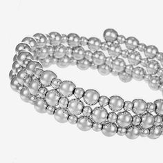 Bead Type: PlasticCircumference: 8 InchShape: RoundMetal Color: Silver ToneCare: Wipe CleanBracelet Type: Wrap BraceletsMetal: ZincCountry of Origin: Imported Liz Claiborne, Silver Bracelets, Wrap Bracelet, Beads, Silver, Color