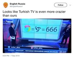 an image of a news anchor on the tv screen that reads looks like turkish tv is even more crazier than ourss