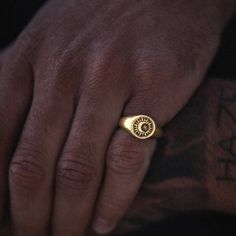 The Sacred Sun ring is made from oxidized 925 Sterling silver and features a detailed hand hammered rough sun and moon design. The sun and moon are a symbol for balancing opposites, bringing together the masculine and the feminine. The sun and moon are polar opposites from each other, but one cannot be without the other.The carving on the inside of the ring says "Sacred Sun". This is a beautiful friendship ring or a great ring for lovers. made from solid 925 oxidized Sterling silver, but we reco Luxury Celestial Signet Ring For Gift, Sun Ring Men, Moon Ring Men, Sun Ring Gold, Sun And Moon Design, Polar Opposites, Sun Jewelry, Sun Ring, Beautiful Friendship