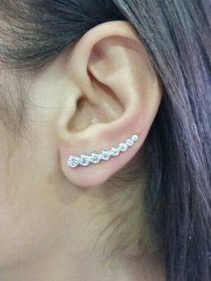 Silver ear cuff