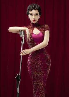 Jazz Singer, Chinese Qipao, Chinese Vintage, Qipao Cheongsam, China Dress, Cheongsam Dress, Portrait Ideas, Clothing Inspiration