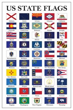 the state flags are shown in this poster