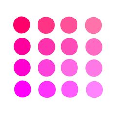 pink and red circles are arranged on a white background