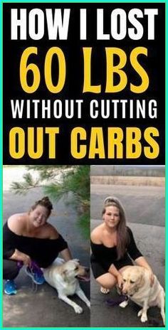 the cover of how i lost 60lbs without cutting out carbs, with two women and their dogs