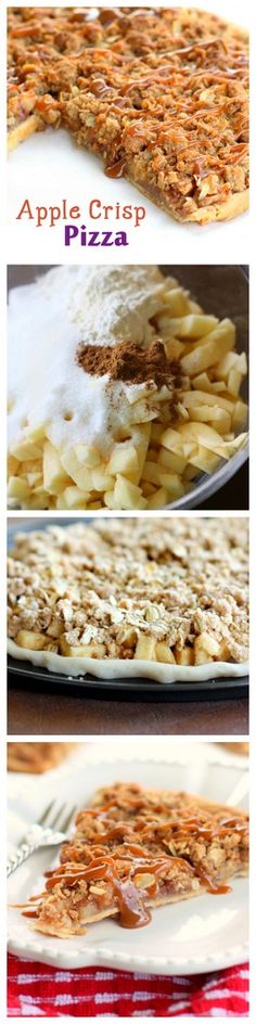 the steps to make an apple crisp pizza