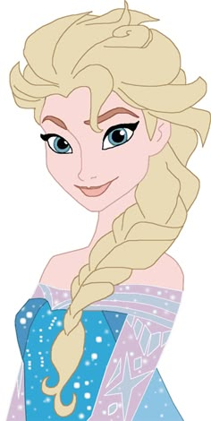 an image of a frozen princess with long hair and blue eyes, wearing a braid