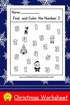 christmas worksheet for kids to learn numbers