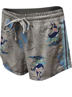 Where would you like the Magic Carpet to take you? These sleep shorts for ladies feature all your favorite characters from Disney's Aladdin movie, including Jasmine, Aladdin, Genie and Abu. They are a very soft knit fabric, with an elastic waist, and drawstring. These pajama shorts are a missy cut and are perfect for watching your favorite Disney movie on the couch. Jasmine Magic Carpet, Shorts For Ladies, Aladdin Genie, Pig Girl, Betty Boop Classic, Sesame Street Muppets, Magic Carpet Ride, Jasmine Aladdin, Plus Size Robes