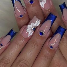 Classy nails art and colours by @WomenNailsdesigns #youtube #youtubeshorts #ytshorts Blue Coffin Nail Designs, Nails Blue And Silver, Coffin Nails Blue, Nails Royal Blue, Navy Blue Nail Designs