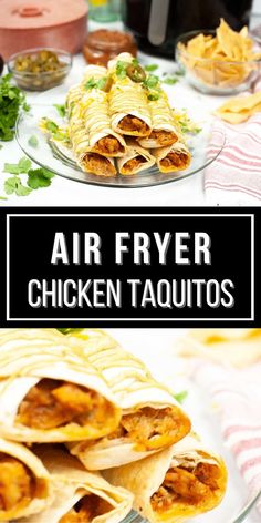 air fryer chicken taquitos on a plate