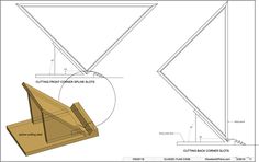 the diagram shows how to make a triangular roof structure with an angled window and sidewall