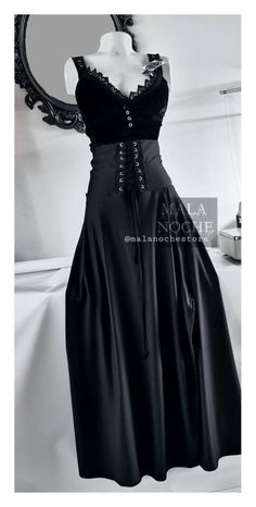 "-Long gothic skirt in stretch Lycra Polyester, eyelets in stain steel and asimetric Silhouette in front. Front opening, fitted at the waist and wide at the hips 100 % Lycra Polyester. -Bra Skull Lace and harness Catedral sold separately. -This item is made to order, i take 1-2 week for your item to be shipped and other 3-9 weeks for arrive depending your country. ** EXPRESS DELIVERY IN ONLY 1 WEEK !! For USA get express delivery by normal delivery for orders starting at $90USD!! -for the length Polyester Bra, Dark Victorian, Victorian Skirt, Lace Skull, Black Skirt Outfits, Steampunk Skirt, Gothic Skirt, Medieval Clothes, Normal Delivery