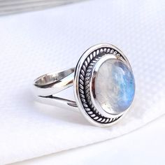 925 Sterling silver Natural Rainbow moonstone Ring, Moonstone Ring, Gemstone Ring, Handmade Silver Gemstone Rings. Product:- Ring Modal no:- U084 Metal:- 925 Sterling Silver Gemstone :- Rainbow moonstone Gemstone Size:- 9x11 mm Finishing:- Shiny polished We are using Pure 925 (Stamped) Sterling Silver with Natural Gemstone Jewelry, all of our jewelry designs are Handmade. We are adding new creative designs in our store regularly, for new handmade stuff please get touch with our store. We always Silver Moonstone Birthstone Ring For Anniversary, Silver Moonstone Ring Gemstone For Gift, Silver Moon-shaped Moonstone Ring Gift, Silver Moonstone Ring Ideal For Gifts, Gift Moonstone Open Ring In Sterling Silver, Silver Moonstone Crystal Ring Gift, Silver Moonstone Birthstone Open Ring, Silver Moonstone Ring As A Gift, Handmade Silver Topaz Ring