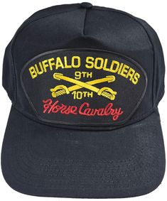 BUFFALO SOLDIERS HAT - HATNPATCH Black Military Trucker Hat, Military Style Black Adjustable Snapback Hat, Adjustable Black Military Snapback Hat, Black Adjustable Military Snapback Hat, Military Style Black Adjustable Trucker Hat, Adjustable Black Military Trucker Hat, Black Adjustable Military Trucker Hat, Military Style Black Snapback Hat With Flat Bill, Black Military Style Snapback Hat With Flat Bill