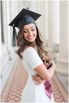 a woman in a graduation cap and gown posing for a photo on her instagram page