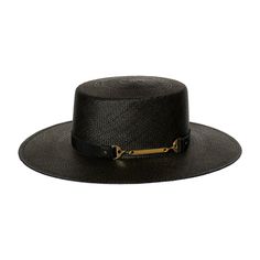 Black Panama straw bolero hat with leather and metal band. The Hayworth comes in a classic round Bijou Van Ness hat box. Chef Tim, Bolero Hat, Hat Inspiration, Gambler Hat, Fashion Everyday, Flat Brim Hat, Hat Organization, Fashionably Late, Fedora Hats