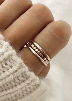 Thick Stacking Ring, Stacking Ring Set, Handcrafted Necklace, Jewelry Inspo, Stacking Ring, Pretty Jewellery, Stacking Rings, Cute Jewelry, Ring Set