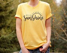 image 0 Yellow Shirt Women, Lime Clothes, Women Nature, Sunshine Shirt, Graphic Tees For Women, Black Shirts Women, Yellow Shirt, Nature Shirts, Sun Shirt