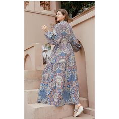 Sweet Floral Print Chiffon Boho Plus Dress  Material: 100%Polyester  Size: XL, 2XL, 3XL, 4XL Color: Blue  Season: Spring, Autumn, Summer   Occasion: Leisure, Outdoor, Daily, Vacation, Beach Vacation Bohemian Long Sleeve Flowy Chiffon Dress, Flowy Long Sleeve Bohemian Chiffon Dress, Bohemian Long Sleeve Chiffon Vacation Dress, Bohemian Long Sleeve Chiffon Dress For Beach, Bohemian Long Sleeve Chiffon Dress For Vacation, Bohemian Midi Chiffon Beach Dress, Bohemian Beach Midi Chiffon Dress, Bohemian Midi-length Chiffon Beach Dress, Bohemian Chiffon Beach Dress