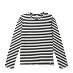 The Rufus - Black/Cream – KULE Fall Layering Cotton T-shirt, Spring Casual Crew Neck Shirt, Spring Crew Neck Shirt For Casual Gatherings, Casual T-shirt With Shirttail Hem For Work, Long Sleeve T-shirt For Casual Spring Gatherings, Long Sleeve T-shirt For Casual Gatherings In Spring, Spring Cotton Workwear T-shirt, Spring Cotton T-shirt For Work, Casual Cotton Shirt For Layering