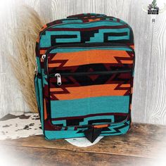 Western Aztec Backpack | Western Dorm Room | Punchy Dorm Room Back To School Outdoor Rectangular Laptop Bag, Rectangular Bags For Adventure And Back To School, Rectangular Bags For Back To School Adventure, Multicolor Adventure Backpack, Multicolor Standard Backpack For Adventure, Outdoor Rectangular Backpack With Laptop Sleeve, Trip Backpack With Cell Phone Pocket, Rectangular Backpack With Cell Phone Pocket For Outdoor Activities, Backpack With Cell Phone Pocket For Trips