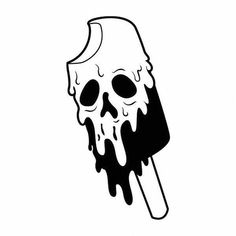 an ice cream stick with a skull on it