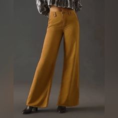 Modern Pants Pilcro By Anthropologie Zipper And Button Closure Front And Back Pockets Super Soft Cotton And Rayon Mustard Yellow High Rise Wide Leg Button Belt Loops Brand New/Never Worn Tags Attached No Stains/Holes Tag Reads 31 Waist Measures 34” (X2) Waist: 34” (X2) Hips: 44” (X2) Outseam: 41.5” Inseam: 30” Rise: 12” ___ Anthropologie Pilcro Mustard Wide Leg Jeans Anthropologie Pilcro Yellow Wide Leg Jeans Anthropologie Pilcro Mustard Yellow Wide Leg Pants Wide-leg Pants With Button Closure, Fall Wide-leg Jeans With Button Closure, Non-stretch Wide-leg Jeans For Fall, Fall Workwear Wide-leg Jeans, Trendy High Waist Wide Leg Pants With Button Closure, Trendy Wide Leg Pants With Button Closure For Fall, Wide Leg Jeans With Button Closure For Fall, Wide Leg Pants With Button Closure For Fall, High-waisted Jeans For Work With Buttons