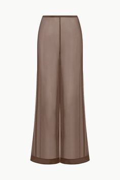 A sheer pull-on pant crafted from a crinkle chiffon fabric. The Luke has been updated for the season to pair back to the matching Astaire Top or to be worn over swimwear. Soft Loafers, Chiffon Pants, Custom Handbags, Flat Heel Boots, Sandal Platform, Shopping World, Pull On Pants, Sweater And Shorts, Chiffon Fabric